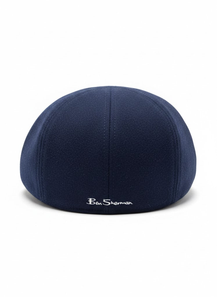 Ben Sherman Mens Preppy Wool Blend Cap In Navy