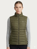 Polo Womens Bailey Short Sleeve Puffer Jacket In Olive
