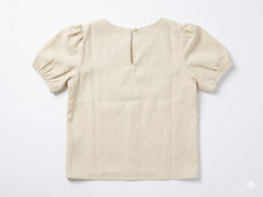 Polo Girls Clara Blouson Sleeve Top In Natural