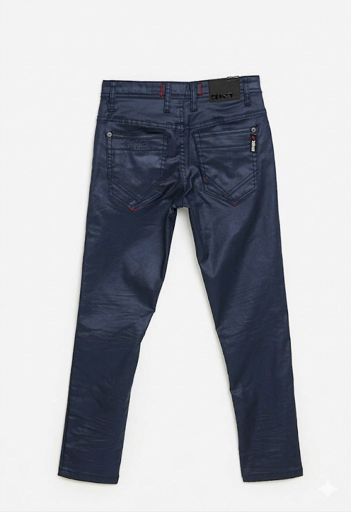 Soviet Boys Coated Skinny Denim In Navy