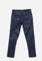 Soviet Boys Coated Skinny Denim In Navy