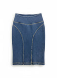 Freddy Womens Wrup Skirt In Denim Blue