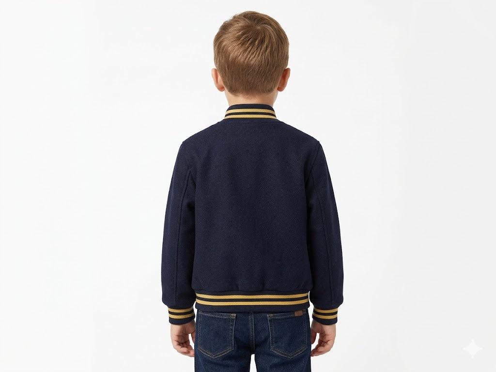 Polo Boys Bous Logan Sport Baseball Jacket In Navy