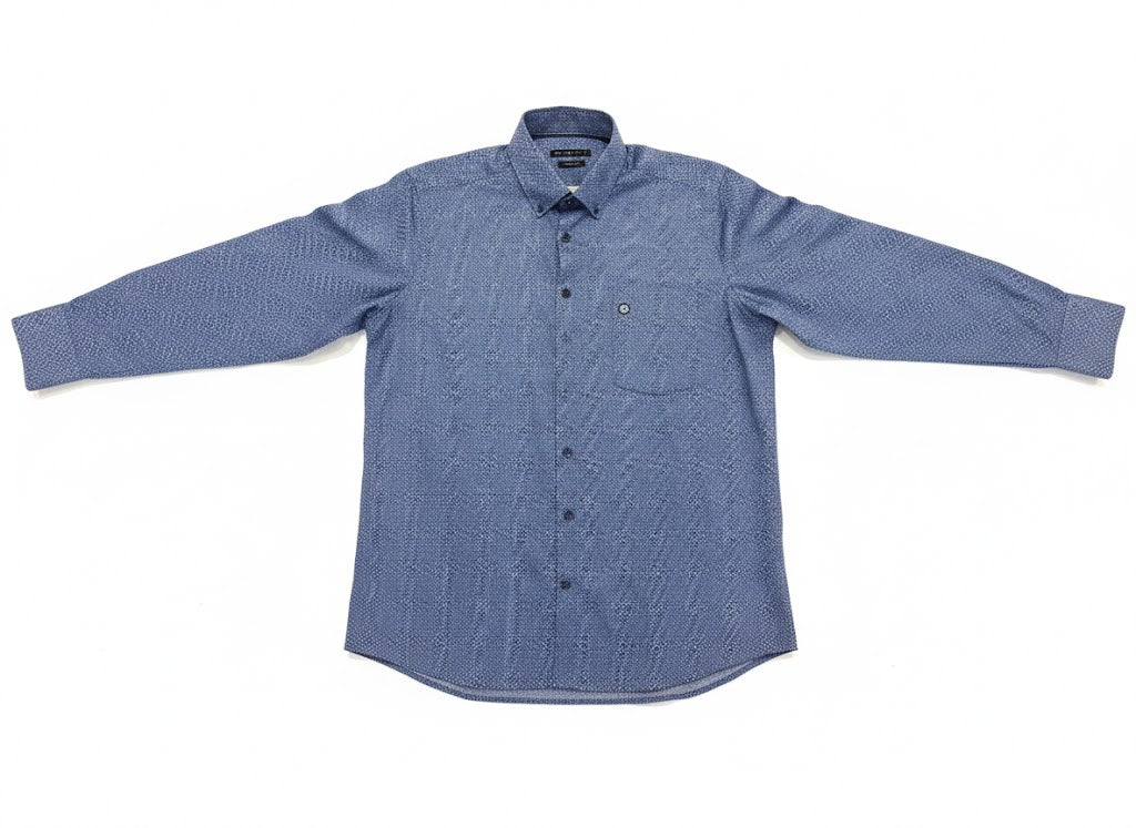 Bugatti Mens Casual Long Sleeve Shirt In Navy