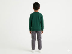 Polo Boys Printed Sweater In Forest Green