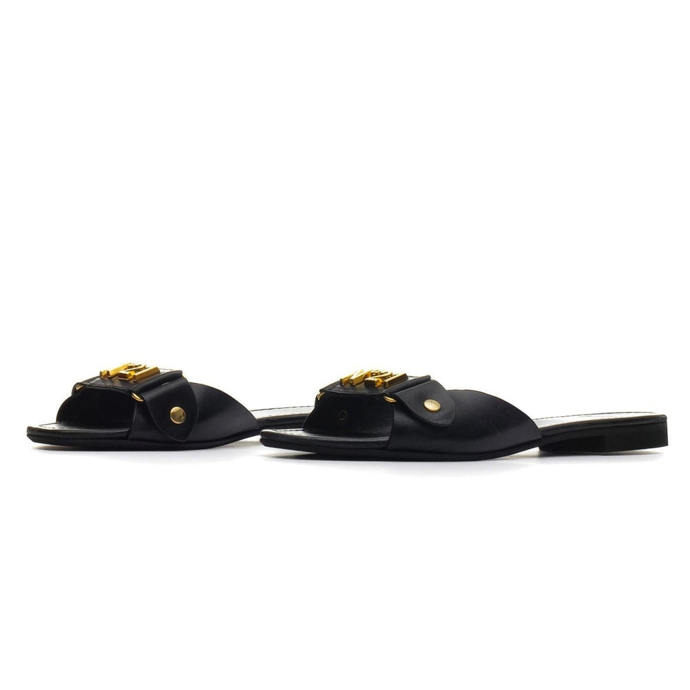 Nº21 Womens Logo Lettering Leather Sandals In Black