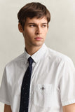 Gant Regular Poplin Short Sleeve Shirt In White