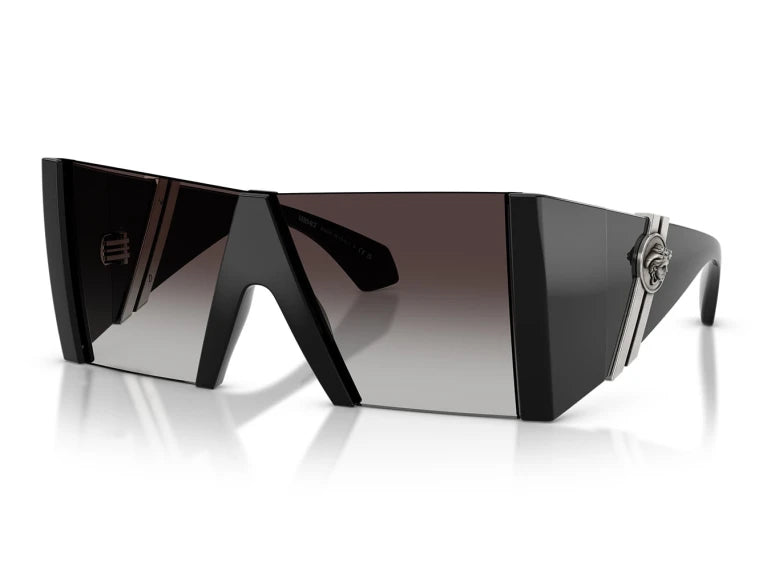 Versace Unisex Medusa Shield Oversized Sunglasses In Black
