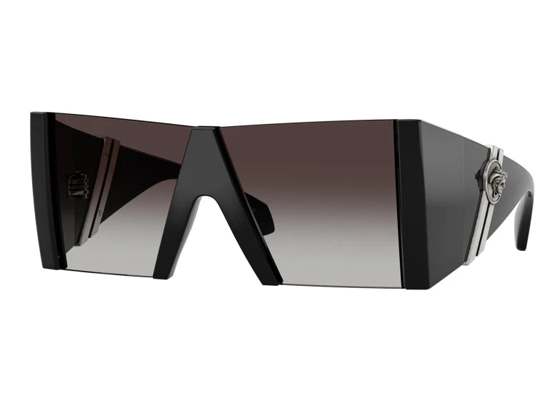 Versace Unisex Medusa Shield Oversized Sunglasses In Black