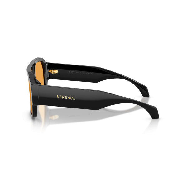 Versace Unisex Gb1 Orange Lens Sunglasses In Black