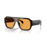 Versace Unisex Gb1 Orange Lens Sunglasses In Black