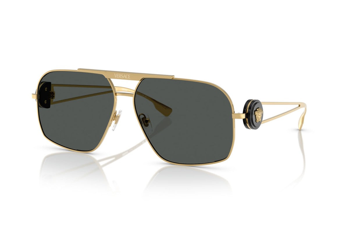 Versace Black Lens Sunglasses For Men In Gold