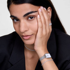 Daniel Wellington Quadro Mesh Silver White Watch