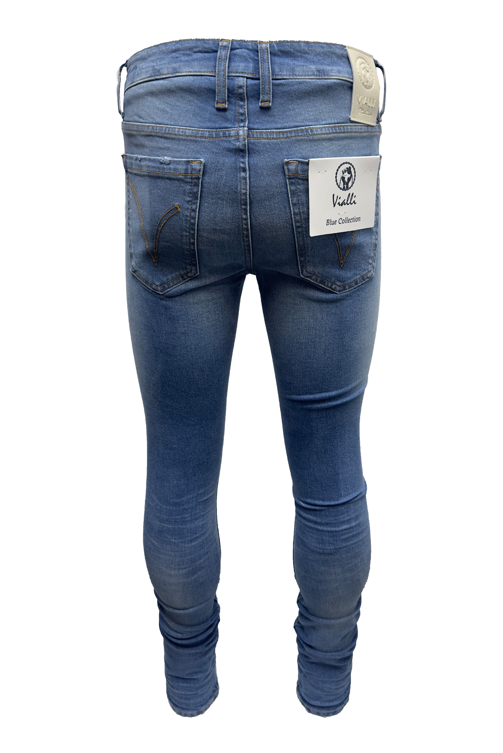 Vialli Mens Jingachi Zipper Fly Skinny Jeans In Light Blue