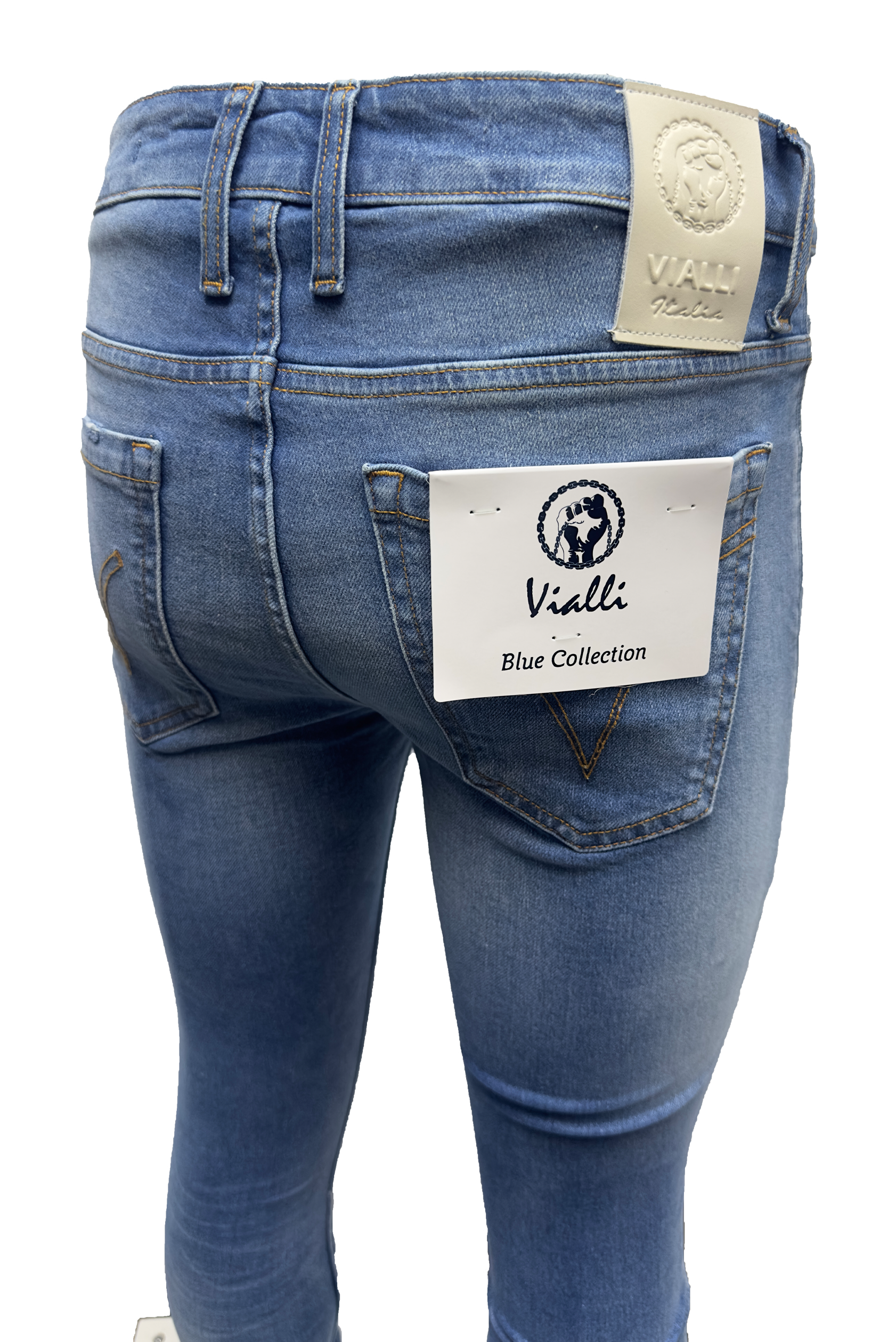 Vialli Mens Jingachi Zipper Fly Skinny Jeans In Light Blue