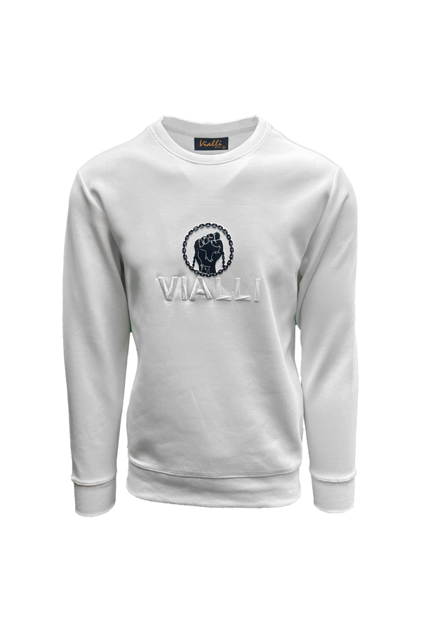 Vialli Mens Galliano White Sweatshirt