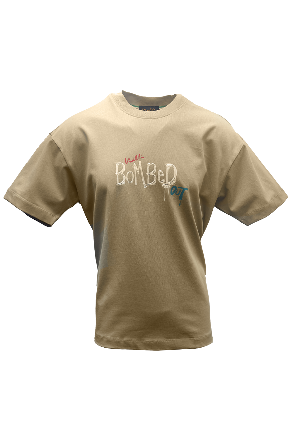Vialli Mens Laboom T-Shirt In Khaki