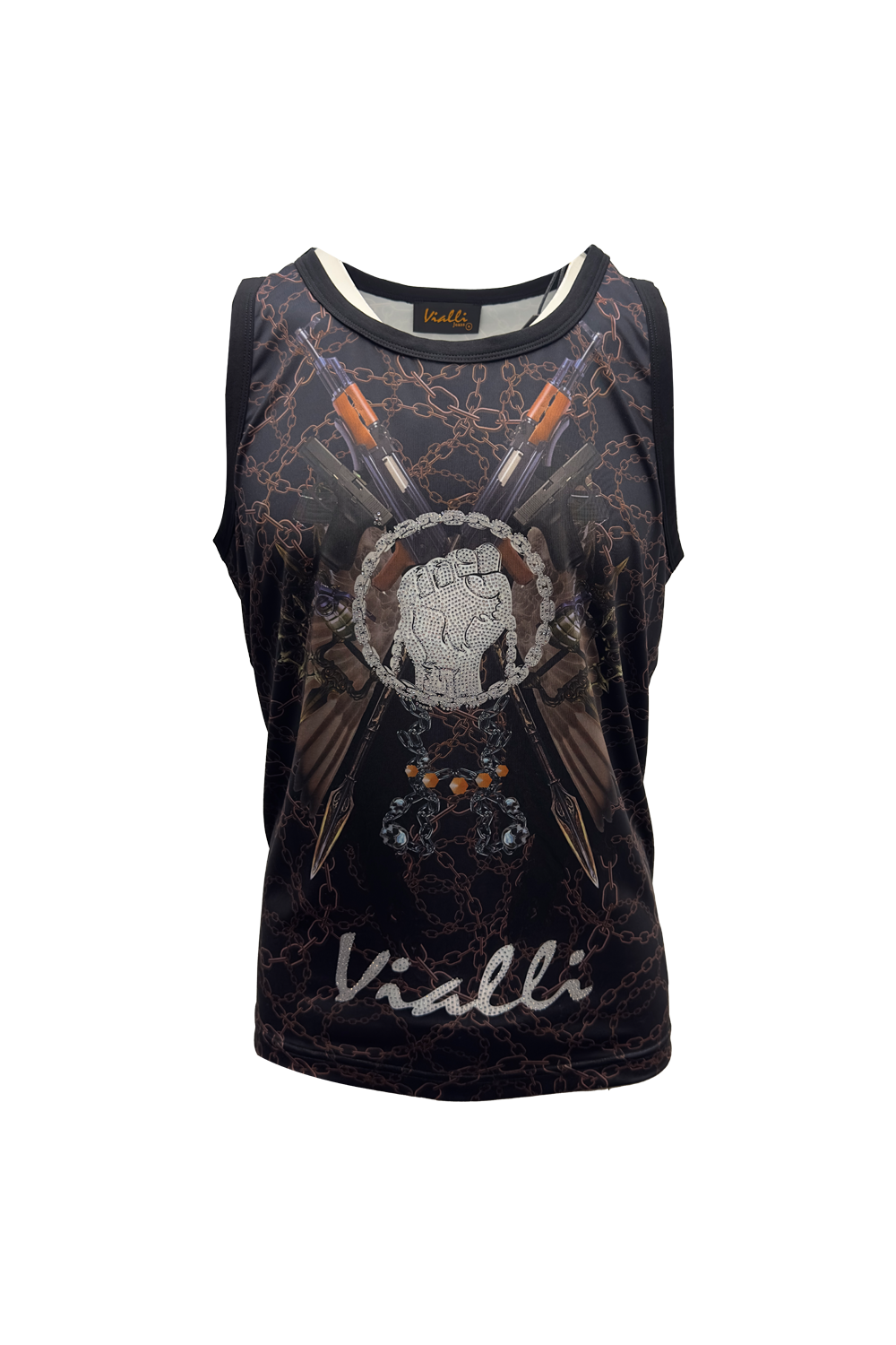 Vialli Mens Lelak Tank Top In Black