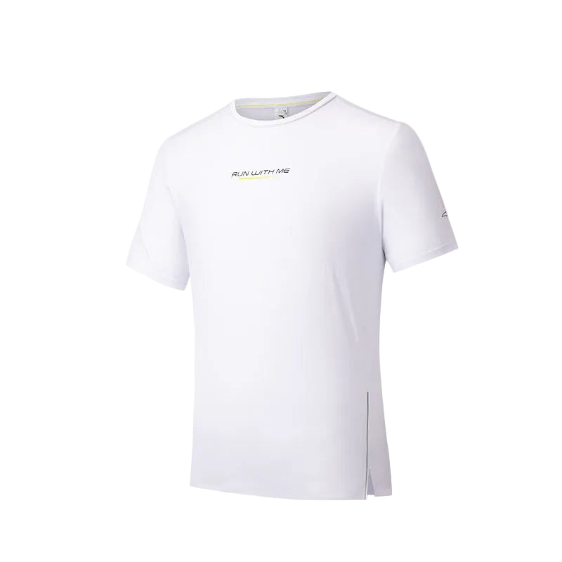 Anta Mens Advanced Running Short Sleeve T-shirt In White