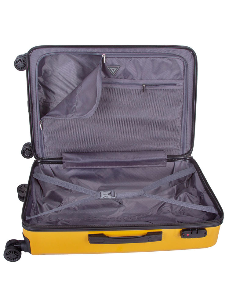 Voyager Mahe 4 Wheel Trolley Case Yellow