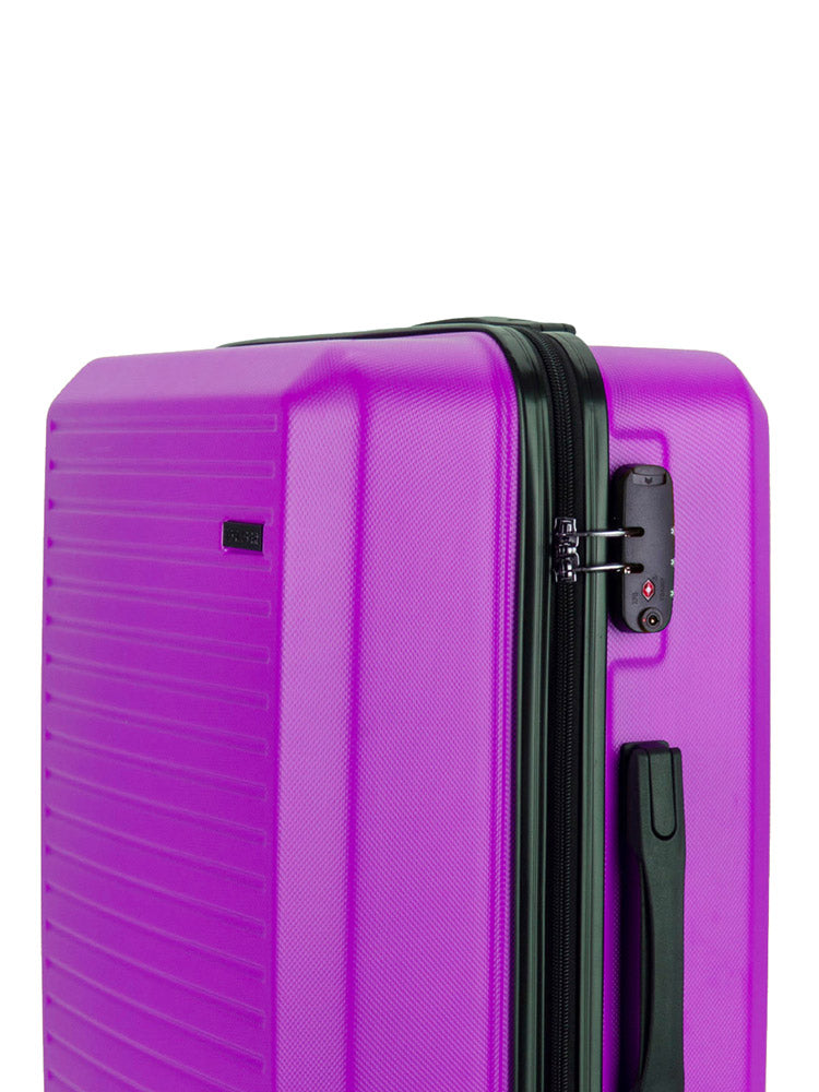 Voyager Mahe 4 Wheel Trolley Case Purple