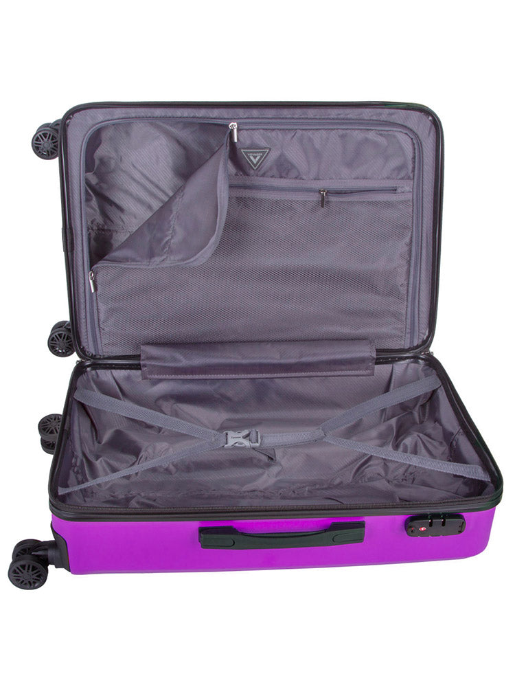 Voyager Mahe 4 Wheel Trolley Case Purple