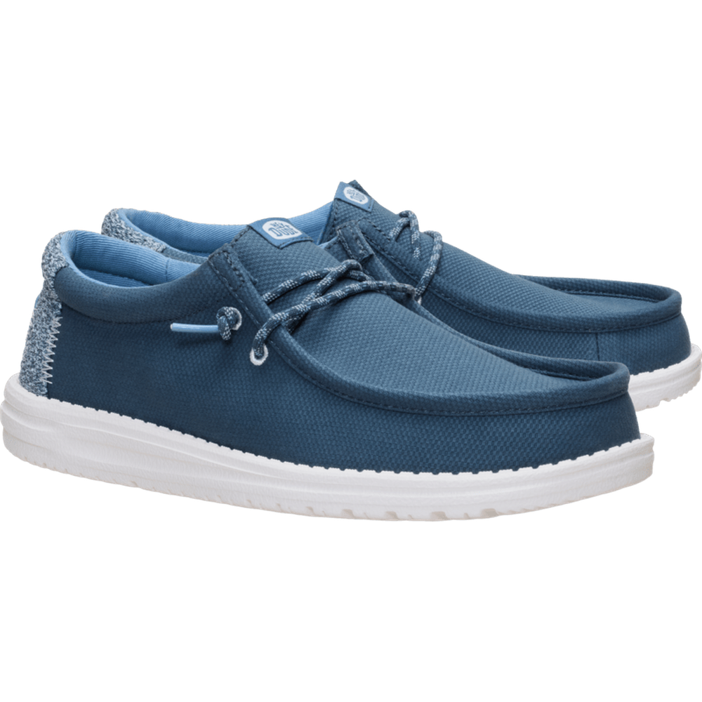 Hey Dude Mens Wally Heathered Knit Shoes In Dark Slate