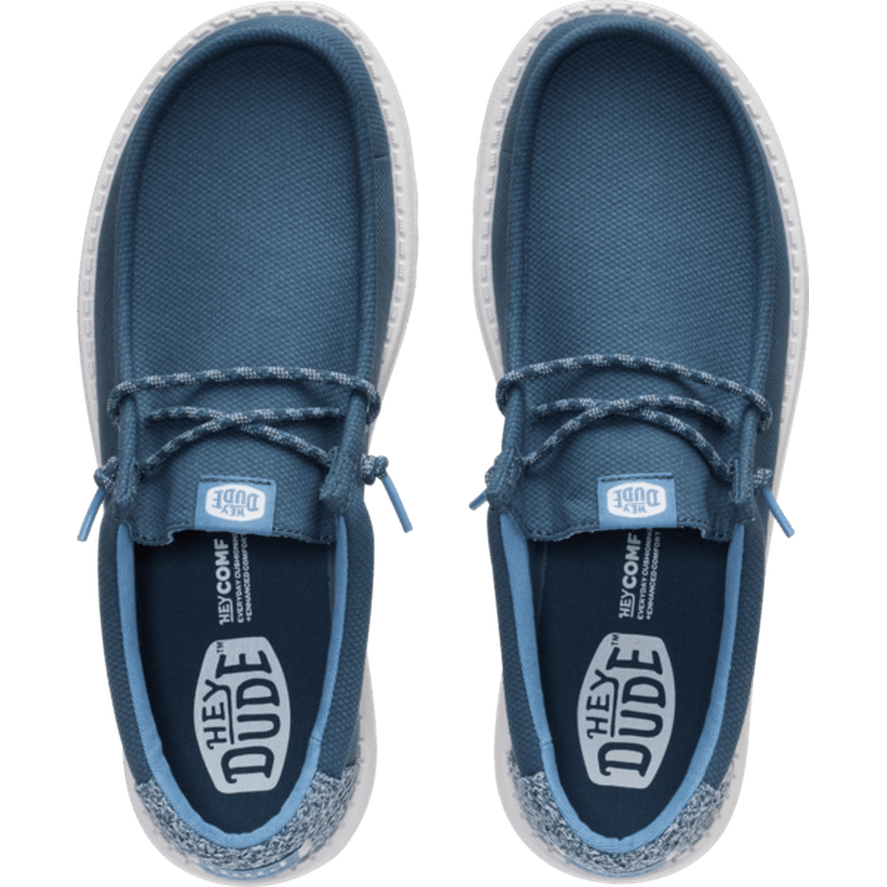 Hey Dude Mens Wally Heathered Knit Shoes In Dark Slate