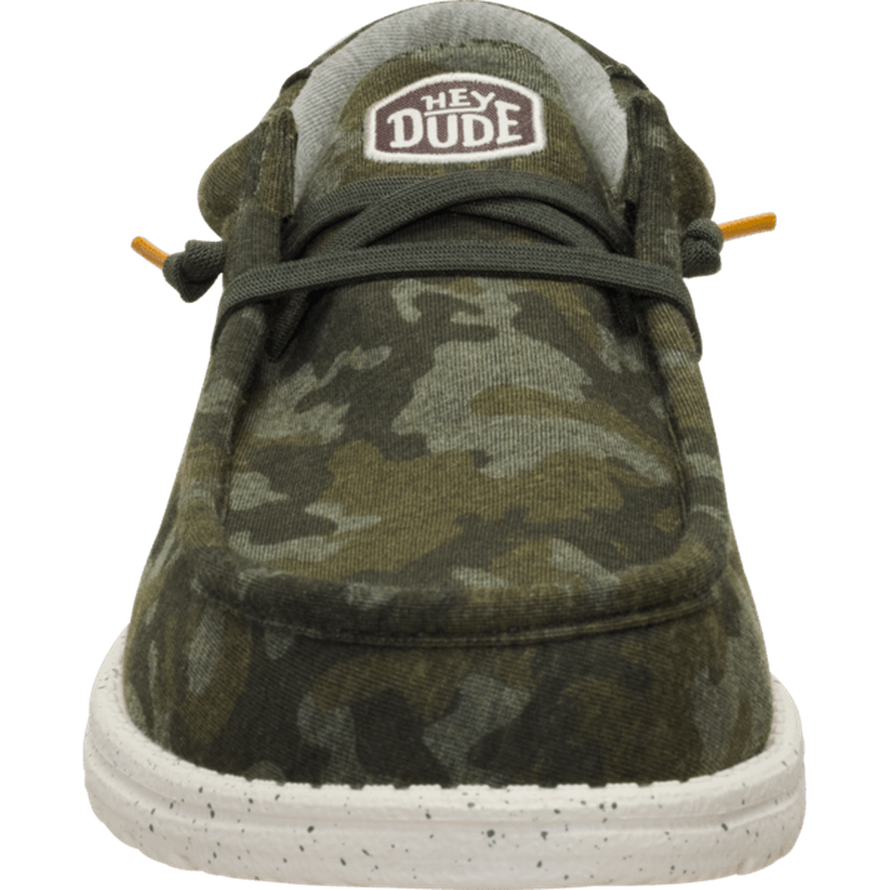 Hey Dude Mens Wally Stretch Jersey Shoes In Camo