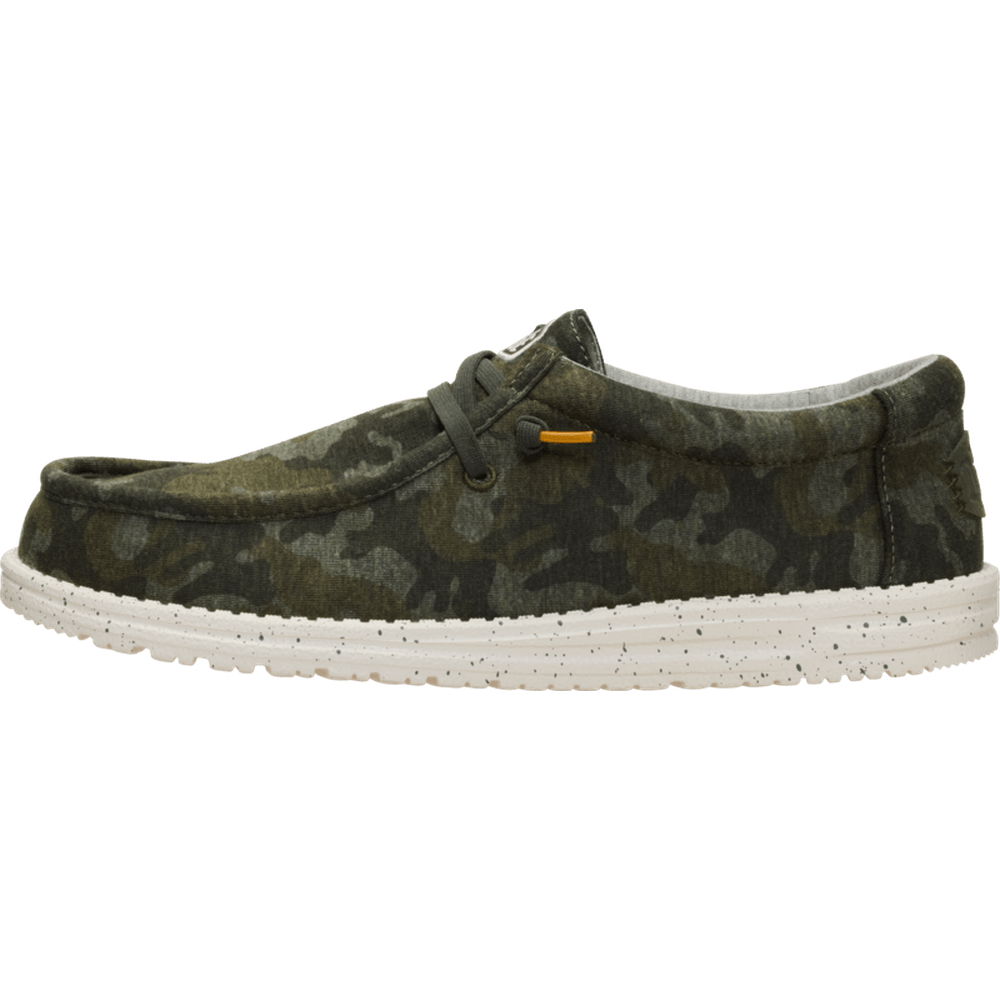 Hey Dude Mens Wally Stretch Jersey Shoes In Camo