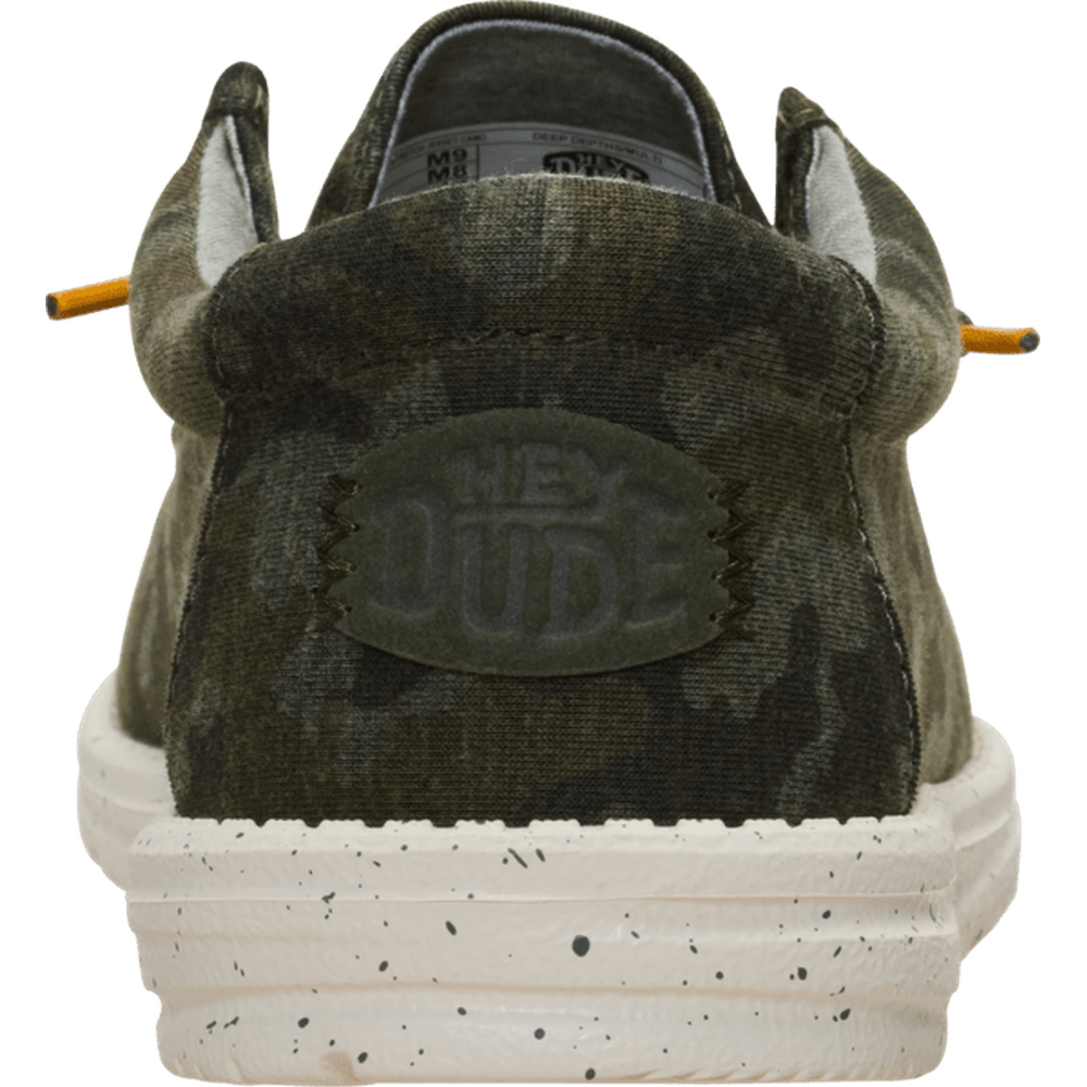Hey Dude Mens Wally Stretch Jersey Shoes In Camo