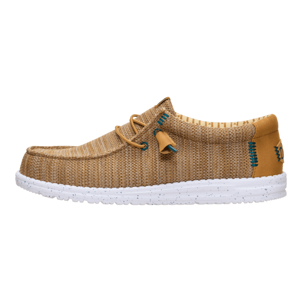 Hey Dude Mens Wally Stretch Mesh Shoes In Bone Brown