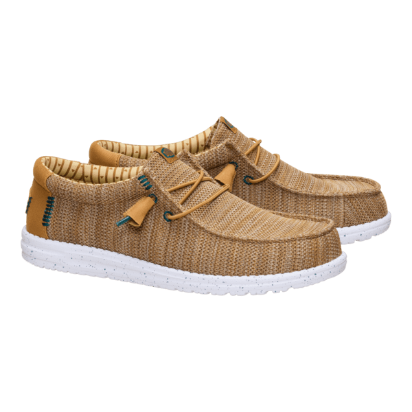 Hey Dude Mens Wally Stretch Mesh Shoes In Bone Brown