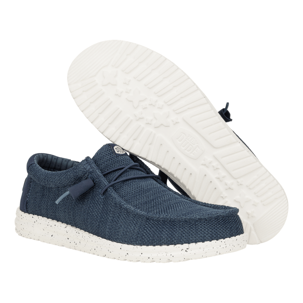 Hey Dude Mens Wally Stretch Mesh Shoes In Navy