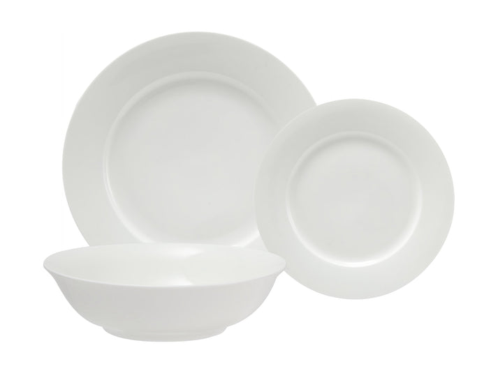 Maxwell & Williams White Basics Euro Rim Din Set 12 Pieces Gift Boxed In White