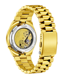 Citizen Gents Auto Watch In Gold & Green