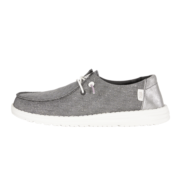 Hey Dude Womens Wendy Metallic Sparkle Shoes In Charcoal