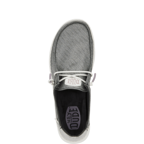 Hey Dude Womens Wendy Metallic Sparkle Shoes In Charcoal