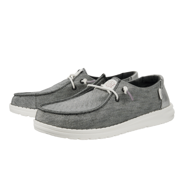 Hey Dude Womens Wendy Metallic Sparkle Shoes In Charcoal