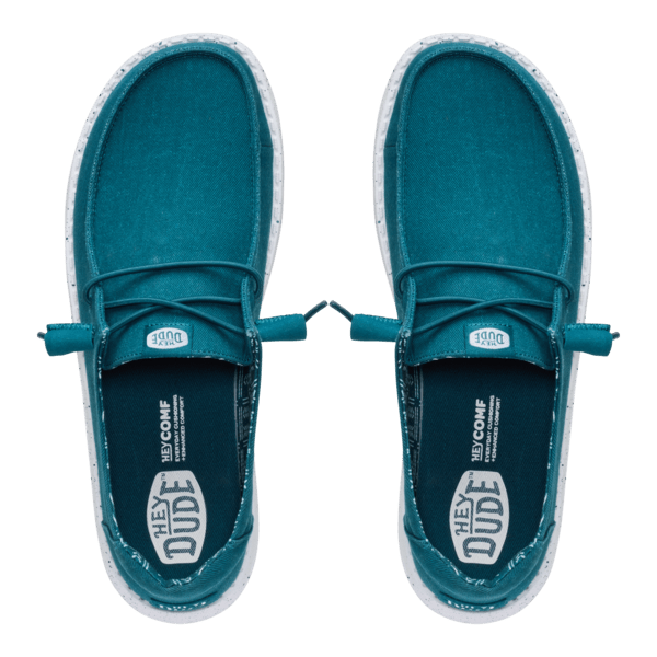 Hey Dude Womens Wendy Stretch Canvas Shoes Deep Teal