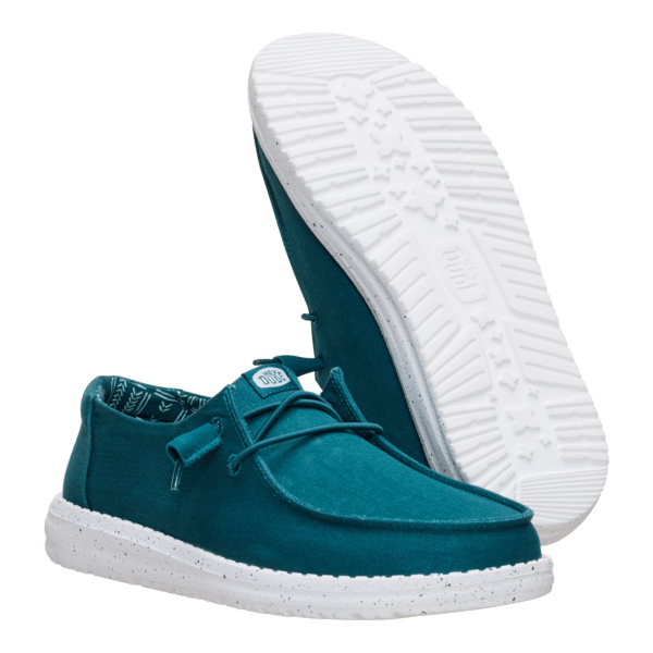 Hey Dude Womens Wendy Stretch Canvas Shoes Deep Teal