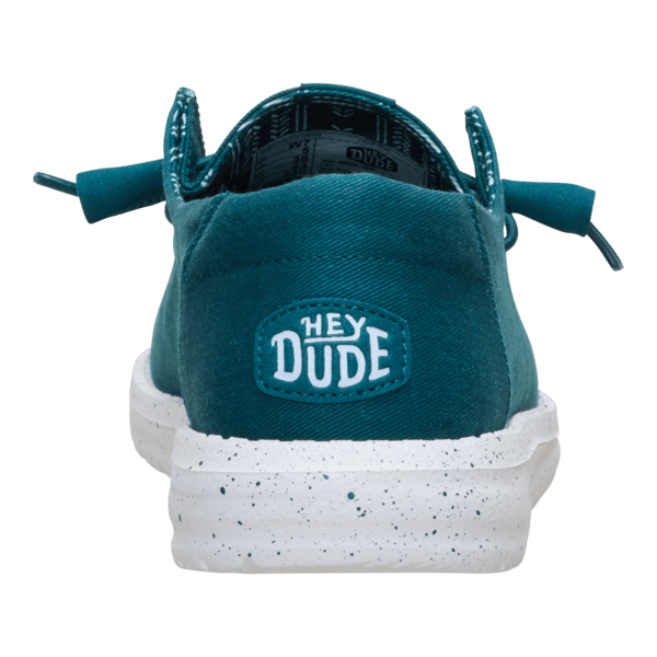 Hey Dude Womens Wendy Stretch Canvas Shoes Deep Teal