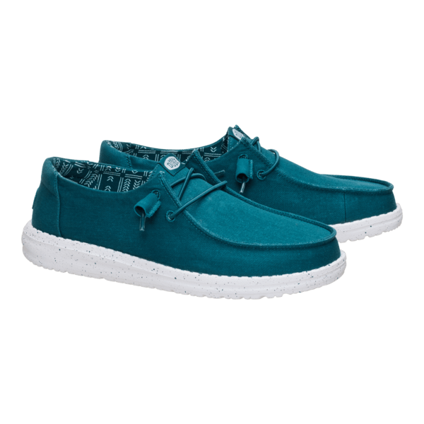 Hey Dude Womens Wendy Stretch Canvas Shoes Deep Teal