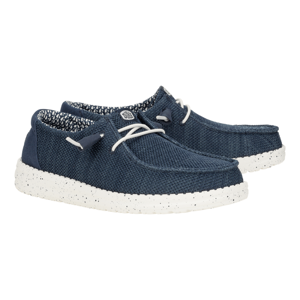 Hey Dude Womens Wendy Stretch Sox Slide On Shoes In Navy/White