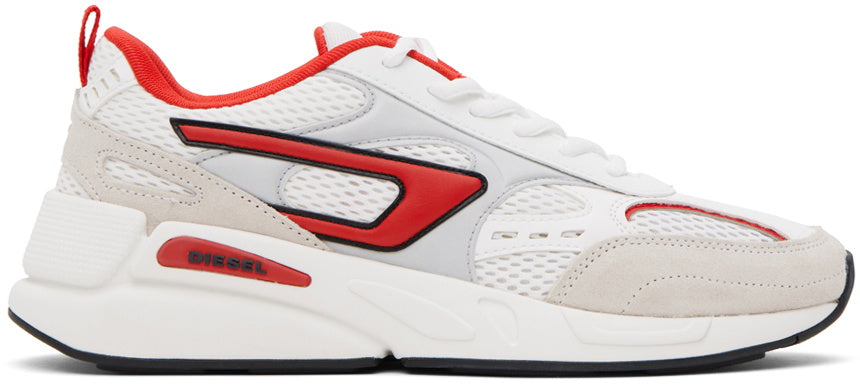 Diesel Mens Serendipity Sport Sneakers In White & Red