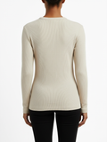 Polo Womens Mia Ribbed T-Shirt In Oatmeal