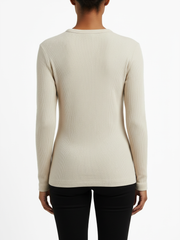 Polo Womens Mia Ribbed T-Shirt In Oatmeal