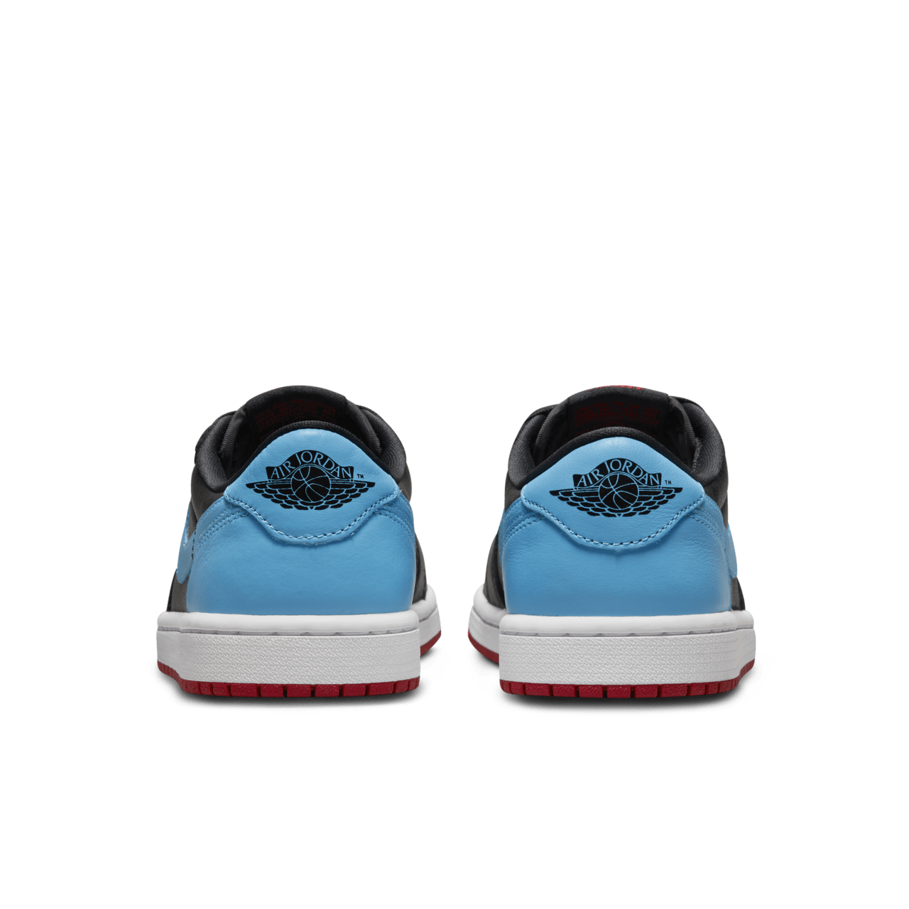 Nike Womens Air Jordan 1 Retro Low OG Sneakers In Black/Dark Powder Blue/Gym Red