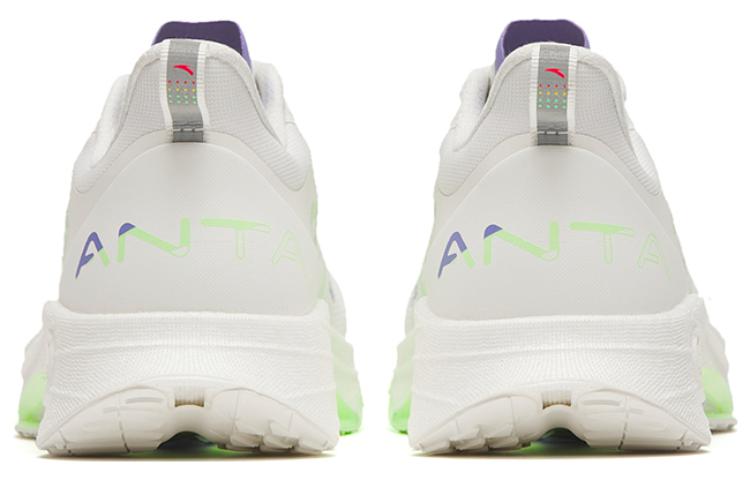 Anta Womens Running Shoes In White & Neon Green