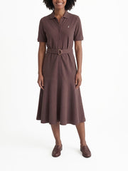 Polo Womens Elizabeth Flare Short Sleev Golfer Dress In Huckleberry